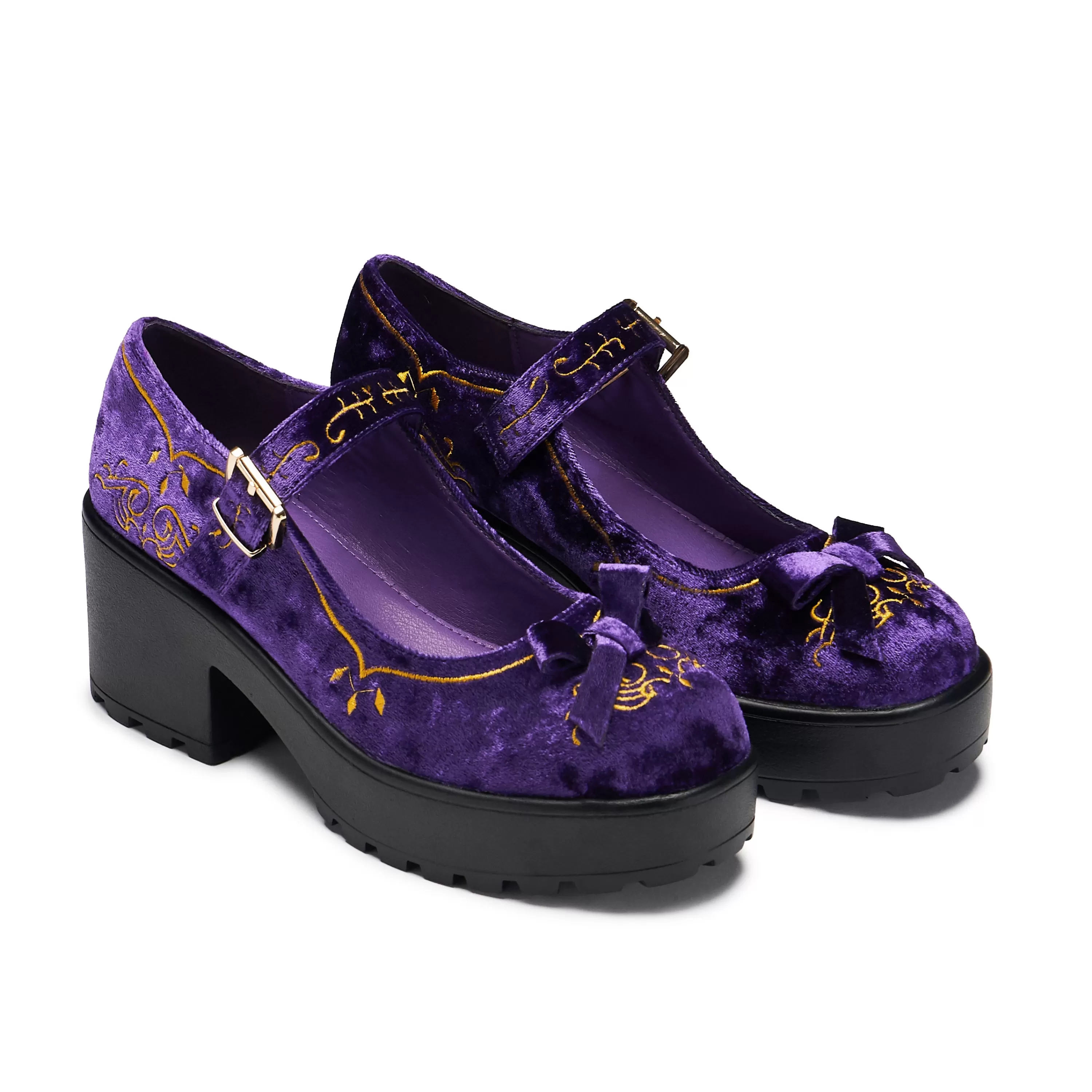 Heeled Mary Janes | Heeled Mary Janes>KOI footwear Tira Velvet Mary Janes ‘Royal Manor Edition’ Purple