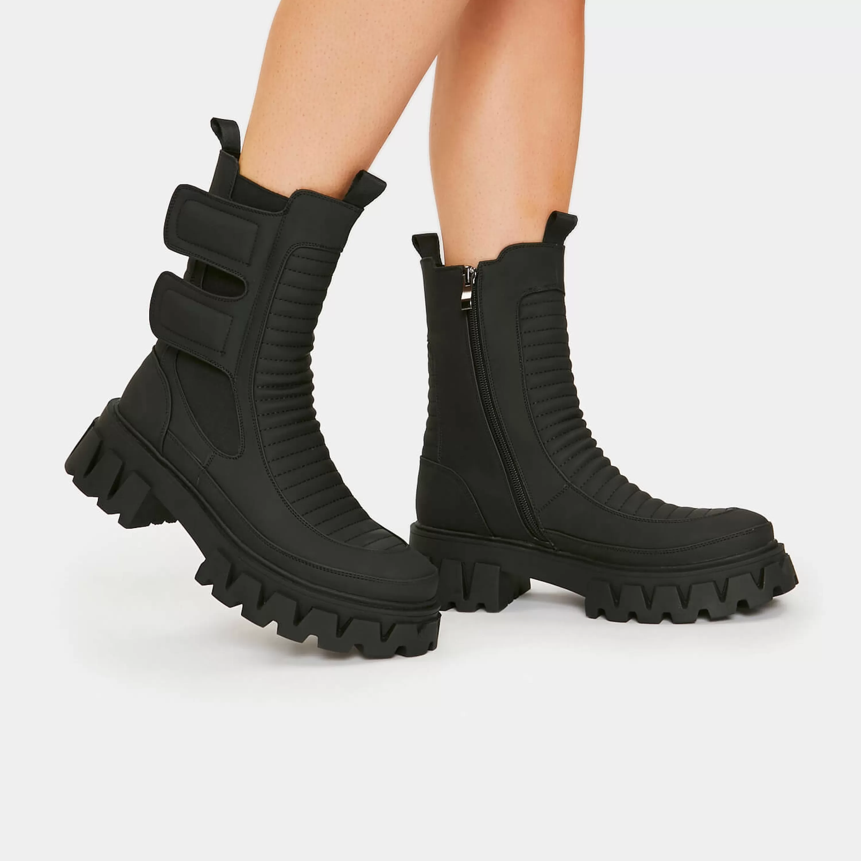 Ankle Boots | Biker Boots>KOI footwear Vader Men's Padded Croft Boots Black