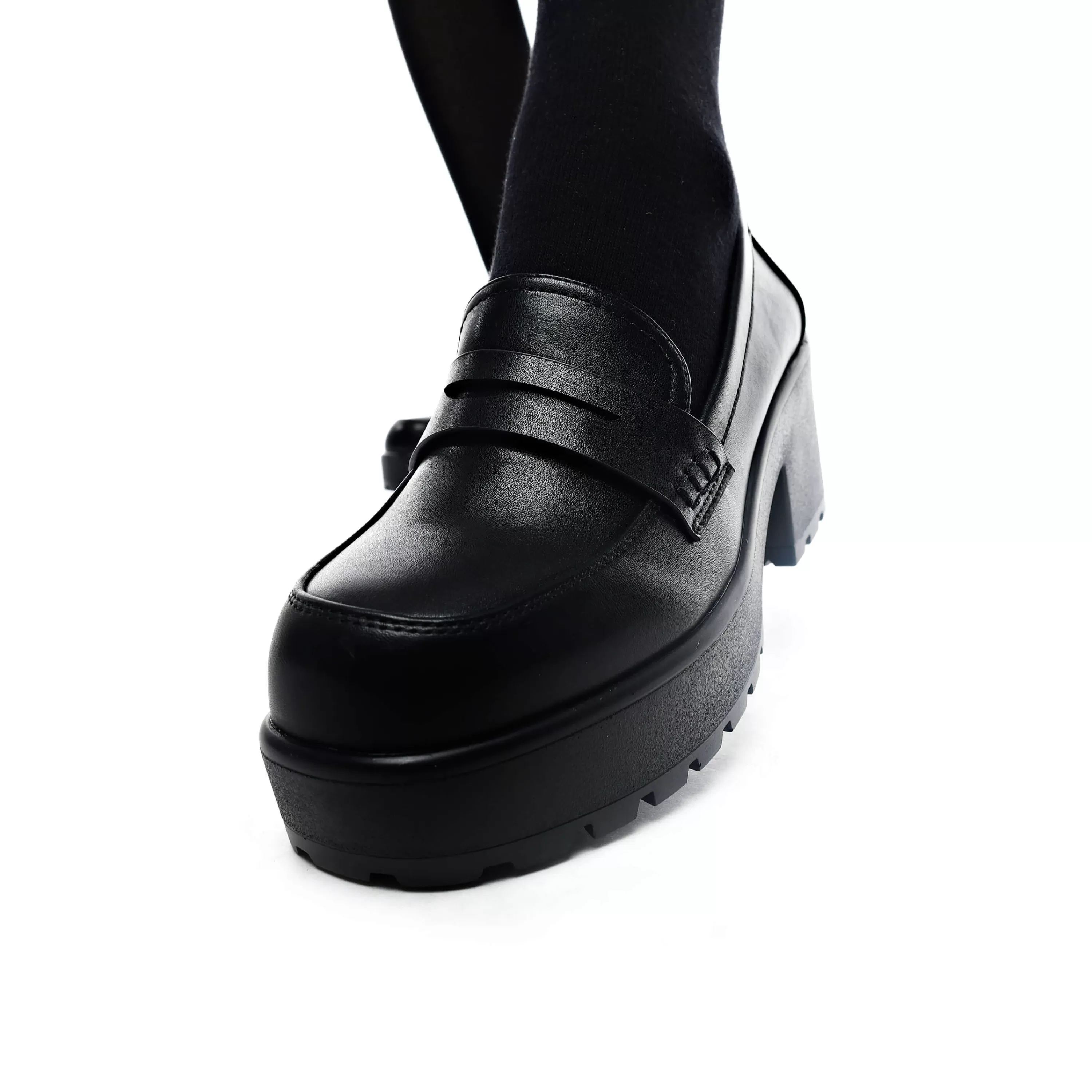 Chunky Platform Shoes | Platform Loafers>KOI footwear Vigo Classic Chunky Shoes Black